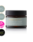 Maydi+ Renewal Day Cream jar with vegan beauty and get the gloss awards on a white background