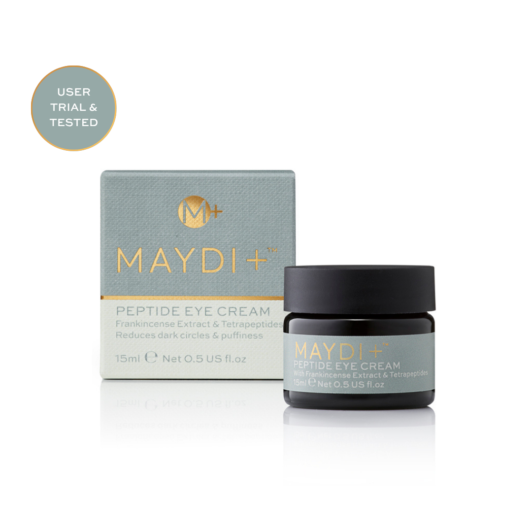 Maydi Peptide Eye Cream jar and box on a white background